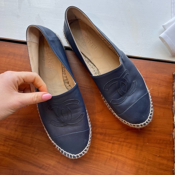 Chanel Navy Blue leather Espadrilles - Picture 2 of 7